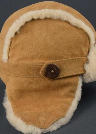 Ugg hat aviator shearling sheepskin шапка вушанка дитяч зима замша хутро овчина цигейка оригін4-6лет2 фото