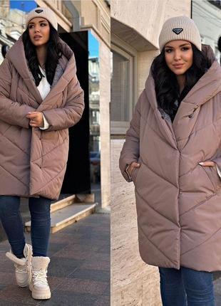 Теплая длинная зимняя куртка 48-62 размер8 фото