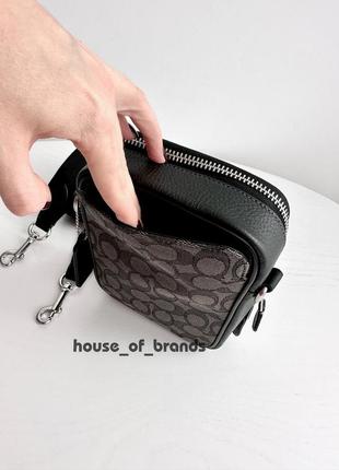 Чоловіча брендова шкіряна сумка coach stanton crossbody bag оригінал сумочка кросбаді коач коуч шкіра на подарунок чоловіку подарунок хлопцю5 фото