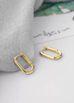 Серьги прямоугольные конго маленькие, золотые и серебряные