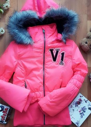 Куртка на девочку розовая, эврозима4 фото