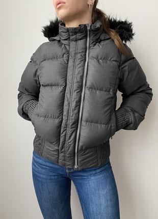 Женский винтажный дутый оверсайз пуховик зимняя куртка на пуху nike