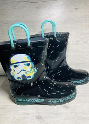 Резиновые led сапоги star wars на мальчика сапожки гумачки 31 размер