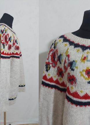 Вязаный свитер шерсть, альпака tu5 фото