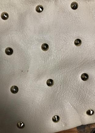 Женский клатч в горох river island (ривер айленд оригинал бежево-золотистый)