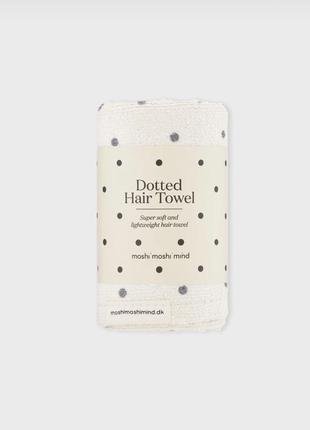 Рушник для волосся dotted hair towel - ecru/black dots1 фото