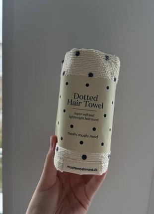 Рушник для волосся dotted hair towel - ecru/black dots3 фото