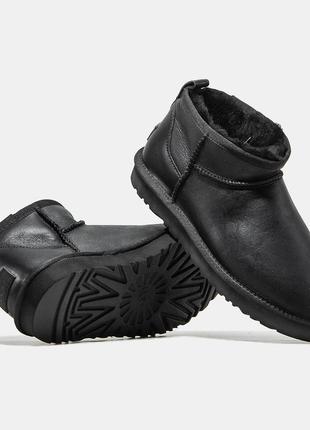 Мужские кожаные угги ugg classic ultra mini1 фото