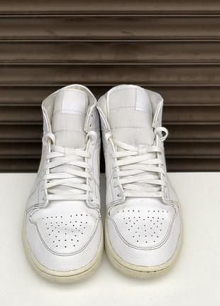 Air jordan 1 mid triple white 2.0 45р 29см кросівки оригінал 3