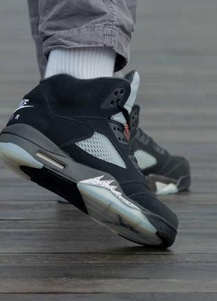 Мужские кроссовки nike air jordan retro 5 black6 фото