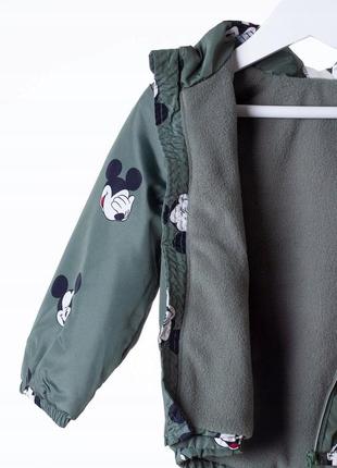 Розпродаж! h&m 92, mickey mouse дитяча куртка вітровка на флісі3 фото