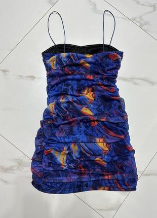 Вечернее короткое платье pritty little thing синего цвета на размер l5 фото