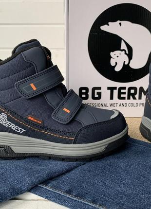 Bg termo термоботинки для мальчика синие, bg termo термо ботинки для мальчика синие, b&amp;g termo,2 фото
