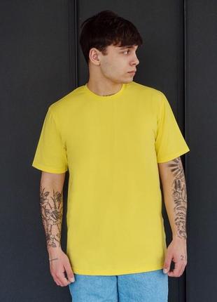 Базова футболка з бавовни хакі і жовтого кольору.4 фото