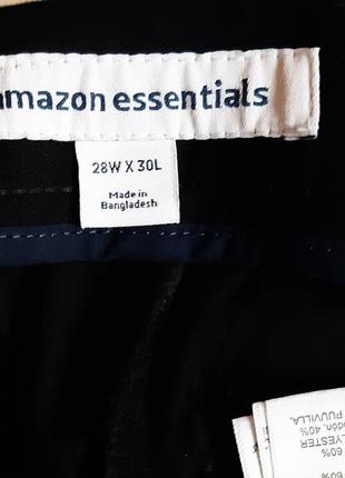 Брюки amazon essentials сша черный плотный соттон размер 28w x 30l8 фото