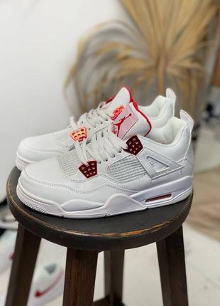 Кроссовки nike air jordan 4 white/red2 фото