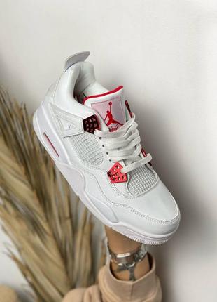 Кроссовки nike air jordan 4 white/red5 фото