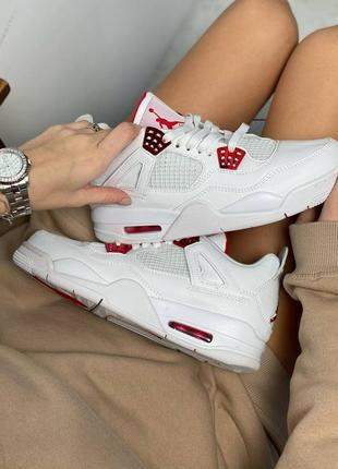 Кроссовки nike air jordan 4 white/red