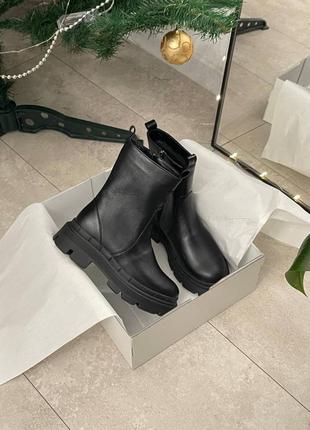 Кожаные ботинки челси ботинки зимние10 фото