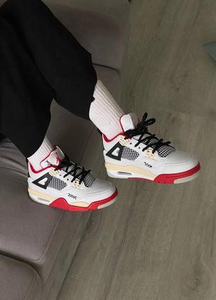 Кросівки nike air jordan 4 white red8 фото