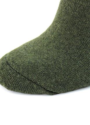 Упаковка мужские тактические термоноски olive 10 пар 42-45 высокие зимние носки зсу махровые8 фото