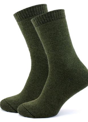 Мужские тактические термоноски olive 42-45 высокие зимние носки зсу махровые