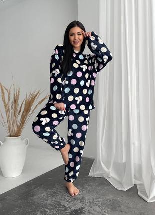Теплая мягкая махровая пижама велсофт для сна, домашний женский костюм махра без капюшона3 фото