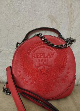 Только сегодня!стяжка!сумка круглая красная бренда replay.7 фото