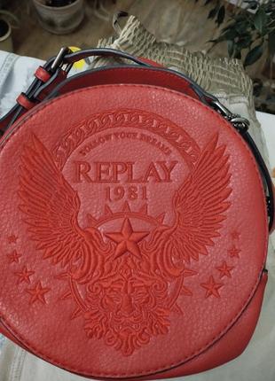 Только сегодня!стяжка!сумка круглая красная бренда replay.5 фото