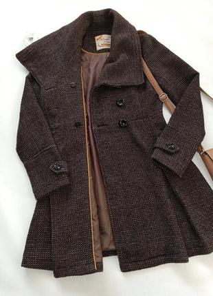 Пальто, пальто на запах, коричневое пальто3 фото