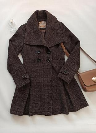 Пальто, пальто на запах, коричневое пальто4 фото