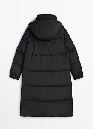 Довгий пуховик пуфер куртка massimo dutti 6712/8107 фото