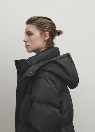 Довгий пуховик пуфер куртка massimo dutti 6712/8104 фото
