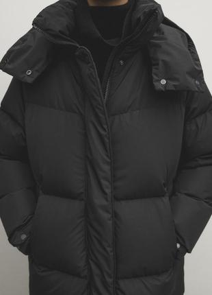 Довгий пуховик пуфер куртка massimo dutti 6712/8105 фото
