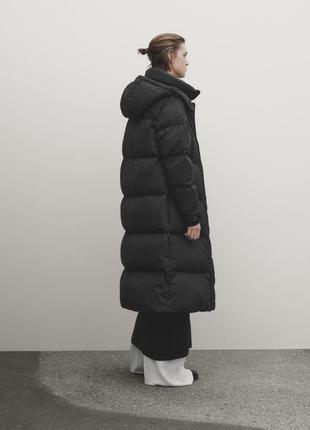 Довгий пуховик пуфер куртка massimo dutti 6712/8103 фото