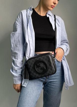 Красива жіноча сумка gucci blondie small  в темному кольорі крута модель під любий стиль бренда гучі6 фото
