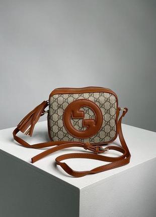 Женская молодежная сумка люксова модель бренда gucci blondie small  в стиле коробка гуччи2 фото