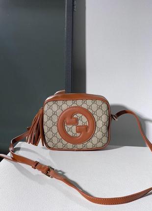 Женская молодежная сумка люксова модель бренда gucci blondie small  в стиле коробка гуччи4 фото