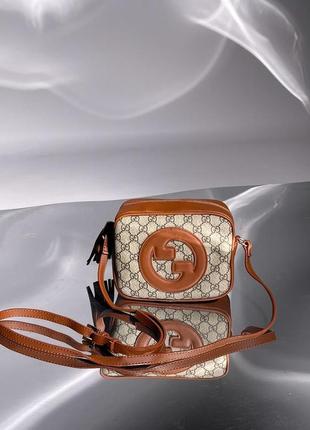 Женская молодежная сумка люксова модель бренда gucci blondie small  в стиле коробка гуччи6 фото
