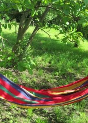 Гамак гавайський 200х80см різнокольоровий тканинний підвісний похідний у чохлі для відпочинку