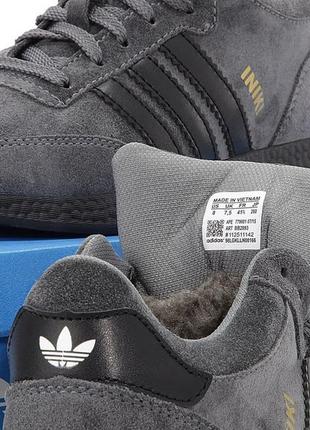 Зимові шкіряні кросівки з хутром adidas iniki mid winter (41-45)4 фото