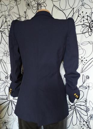 Деловой стильный офисный пиджак тёмно-синий 100%ацетат3 фото