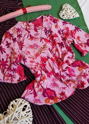 🌾 красивая блуза в цветы на запах от quiz5 фото