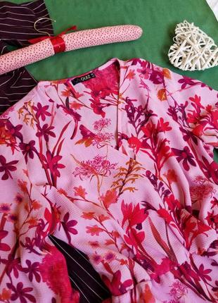 🌾 красивая блуза в цветы на запах от quiz7 фото