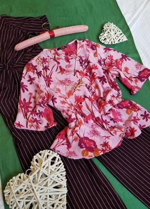 🌾 красивая блуза в цветы на запах от quiz9 фото