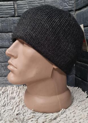 Зимняя шапка серая maxvall шерсть 50% пан 50% 294522 фото