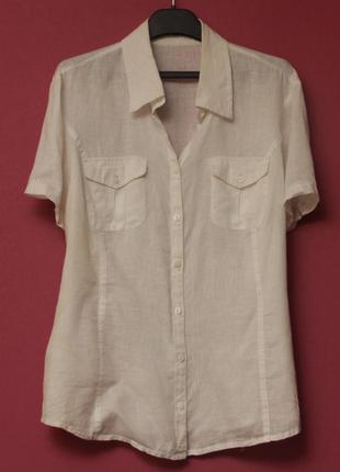 H&m m-l блуза из льна льняная рубашка