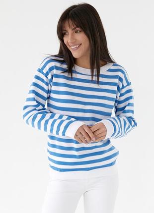 Жіночий светр в смужку. модель 218 синій1 фото