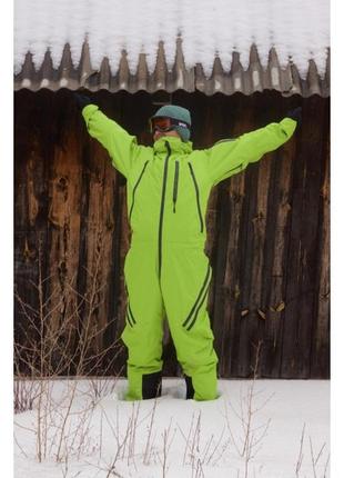 Зручний і яскравий зелений комбінезон чоловічий для сноубордингу3 фото