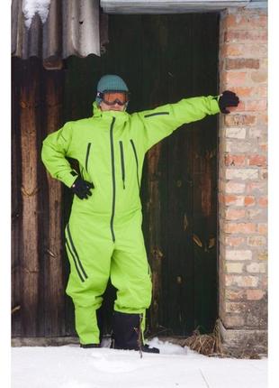Зручний і яскравий зелений комбінезон чоловічий для сноубордингу2 фото